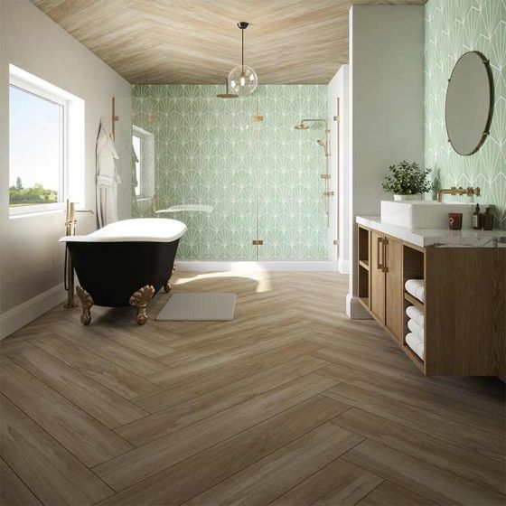 Zabini Light Stick Down Vinyl Tiles Kitchen Flooring & Bathroom